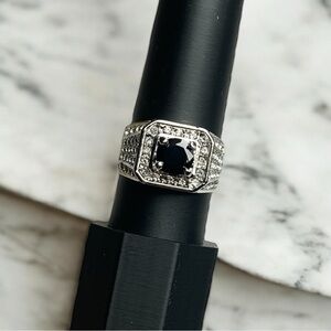 Black Stone CZ Ring